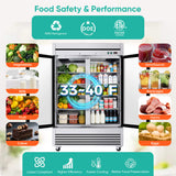 49-Inch Upright Commercial Reach-In Display Refrigerator (SAK16785)