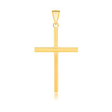 14k Yellow Gold Polished Flat Cross Pendant