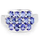 2.21 Carat Genuine Tanzanite .925 Sterling Silver Ring