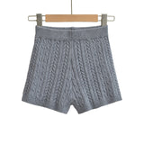 Versatile Solid-Color Tight Knitted Shorts
