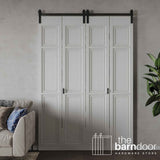 J Top Mount Heavy Duty Bifold Barn Door Hardware Kit | 4-Door Biparting