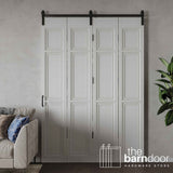 Modern J Top Mount Bifold Barn Door Hardware Kit | 4 Door One Way