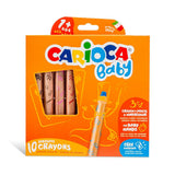 Carioca Toddler Washable Paint Markers - 10 Colors, 3 in 1 Design, Non-Toxic Art Supplies for Kids 1+ Year