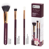 Nascita Tropicale 3-Piece Makeup Brush Set - Professional Quality Brushes for Flawless Makeup Application