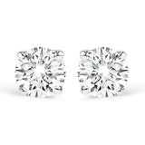 IGI Certified 1.00 Cttw Round Brilliant-Cut Diamond 14K White Gold Classic 4-Prong Solitaire Stud Earrings (H-I Color, I1-I2 Clarity)
