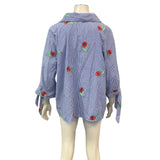 Monteau Womens Trendy Plus Size Embroidered Button up Shirt, Size 2X
