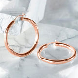 25mm Classic French Lock Hoops in Solid Sterling Silver