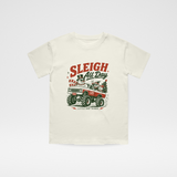 SLEIGH ALL DAY TODDLER CHRISTMAS MONSTER TRUCK TEE - BEIGE