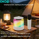 KP-K04 Best-Selling Portable Bluetooth Karaoke Speaker Wireless Microphone Set With Lights Suitable For Outdoors Kids And Home Use In Stock