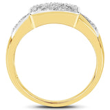 14K Yellow Gold Plated 0.21 Carat Genuine White Diamond .925 Sterling Silver Ring