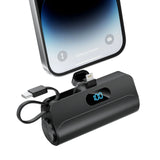 Mini Portable Power Bank With Built-in Cable