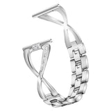 Compatible for Watch Watch Band- 20mm/ 22mm Metal Watch Band with Bling Rhinestone for Women Lady