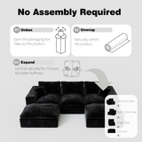 108' Cloud Sectional Couch with L-Shape Chaise, Left-right interchangeable,Modern Modular Sofa with Deep Seat, Upholstered Couches for Living Room Bedroom,No Assembly Required, Soft Plush Corduroy Fab