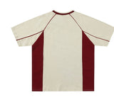 Short-sleeved Men's Summer Color Contrast Patchwork Loose T-shirt Couple Letters Top