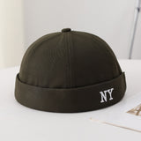 Men's Single-color Embroidered NY Letter Adjustable Trendy And Bohemian Style Landlord Hat, Suitable For Daily Casual Street Dance Outfits.