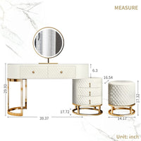 Makeup Vanity with Lights, Drawers, and Stool – Luxury Vanity Set for Women