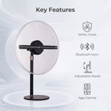 Wiilala 3D Hologram Fan 3D Circle App Hologram Advertising Display 224 Lights 11.81WiFi Holographic LED Fan Creative Advertising Design Store SignDesktop Display Stand With Protective Cover