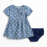 Levis Baby Girls Printed Denim Dress-18M/Medium Blue