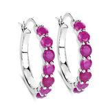 2.80 Carat Genuine Ruby .925 Sterling Silver Earrings