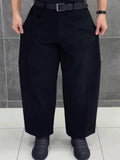 Black 3D Tailored Wide-Leg Cropped Pants