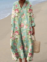 Long Sleeve Shirt Dress Women's Casual Floral
