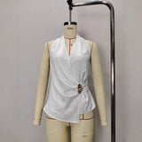 French-style Satin V-neck Slim-fit Sleeveless Blouse With Tie Detailing