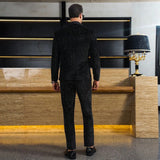 Mens Black Formal Suit Set With Subtle Glitter