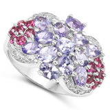 2.70 Carat Genuine Tanzanite .925 Sterling Silver Ring