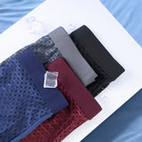 Men S Ice Silk Mesh Boxer Briefs  Breathable Ventilated Micro Mesh Underwear Lightweight Cooling Summer Trunks For Men