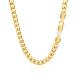 5.8mm 14k Yellow Gold Solid Miami Cuban Chain