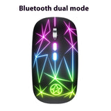 Wireless Bluetooth Mouse Dual-mode Luminous Charging Game Office 5-key Metal Roller