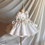 Retro Sweet Floral Birthday Dress Princess Gown