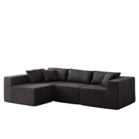104-Inch Corduroy  Modular L Shaped Sectional Sofa,Luxury Floor Couch Set,Upholstered Indoor Furniture,Foam-Filled Compressed Sofa for Living Room,Bedroom,4 PC Free Combination