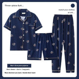 Men's Pajamas Short-sleeved Three-piece Suit