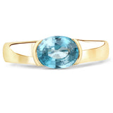 2.00 Carat Genuine Blue Zircon .925 Sterling Silver Ring