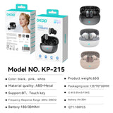 KP-215 In-Ear Bluetooth Earbuds New Model Touch Control Compact Design Low Latency High Sound Quality Long Battery Life Factory Direct