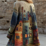 Mens Mid-Length Digital-Print Abstract Cape