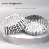 Stainless Steel Egg Tart Cake Mold Cups With Lace Edges For Coconut Egg Tarts