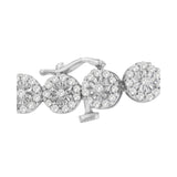 14K White Gold 2.00 Cttw Diamond Halo Link Tennis Bracelet (H-I Color, I1-I2 Clarity) - 7" Inches