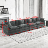 Cloud 4 Seats Sofa (Ottoman is not included) with Chenille Fabric in Beige