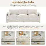 Cozy Upholstered 3-Seater Sofa with Plush Double Cushion and Ergonomic Design