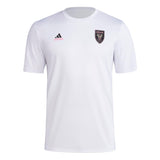 adidas Mens CF Short Sleeve Pre-Game T-Shirt White/Club Inter De Futbol Miami Large