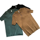 Men's Ice Silk Knitted Polo Shirt T-Shirt