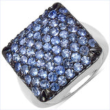 2.21 Carat Genuine Tanzanite .925 Sterling Silver Ring