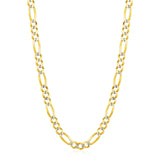 6.0mm 14K Yellow Gold Solid Pave Figaro Chain