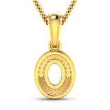 0.17 Carat Genuine White Diamond 14K Yellow Gold Semi Mount Pendant - holds 7x5mm Oval Gemstone