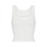 Athleisure Ribbed Knit Stretch Camisole With Straps