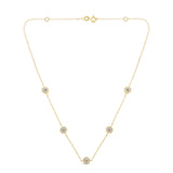 Yellow Color Plated Sterling Silver Diamond Station Necklace (1/2 cttw, K-L Color, I2-I3 Clarity)