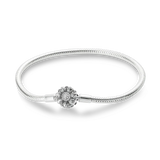 Silver Plated Stars Heart Shape Butterflies Clover Clasp Bracelet for Women Fit Original Charms Beads DIY Making Gift