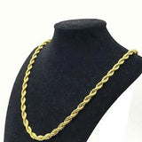18K Solid Gold 4mm Rope Chain